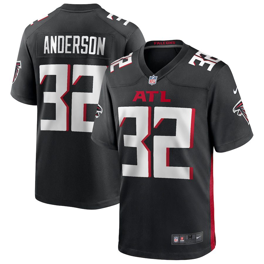 Men Atlanta Falcons 32 Jamal Anderson Nike Black Game Retired Player NFL Jersey